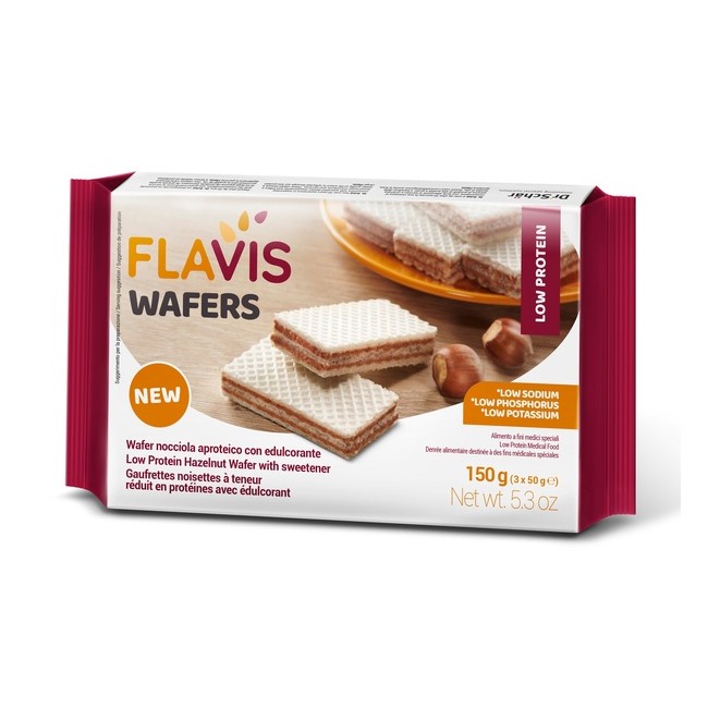 FLAVIS WAFERS NOCCIOLA APROTEICO 3 PORZIONI DA 50 G