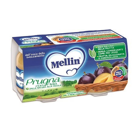 MELLIN OMOGENEIZZATO PRUGNA MELA 100 G 2 PEZZI