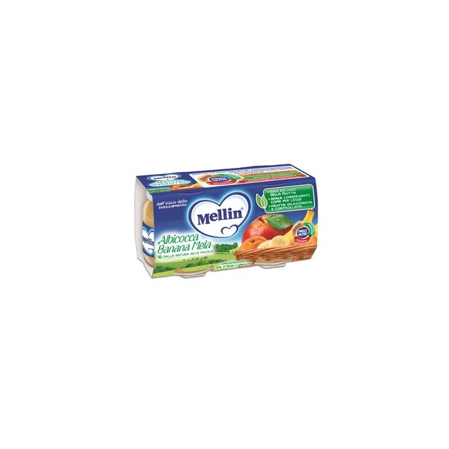 MELLIN OMOGENEIZZATO ALBICOCCA BANANA MELA 100 G 2 PEZZI