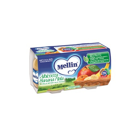 MELLIN OMOGENEIZZATO ALBICOCCA BANANA MELA 100 G 2 PEZZI