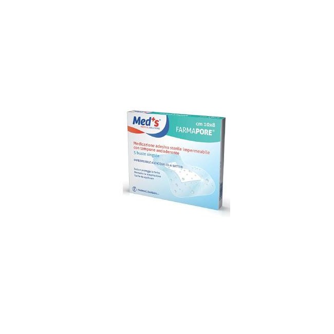 MEDICAZIONE MEDS PORE ADESIVA IMPERMEABILE 10X8CM 5 PEZZI