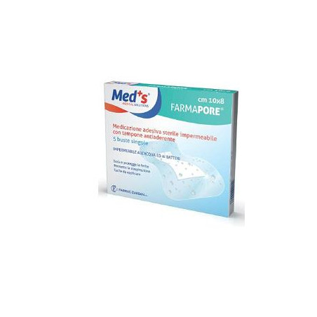 MEDICAZIONE MEDS PORE ADESIVA IMPERMEABILE 10X8CM 5 PEZZI