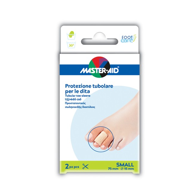 PROTEZIONE TUBOLARE IN GEL MASTER-AID FOOTCARE ELASTICIZZATO SMALL 7,5 CM 15 MM 2 PEZZI C4