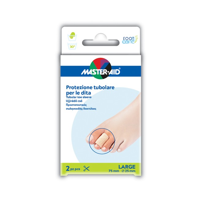 PROTEZIONE TUBOLARE IN GEL MASTER-AID FOOTCARE ELASTICIZZATO LARGE 7,5 CM 20 MM 2 PEZZI C5