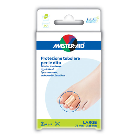 PROTEZIONE TUBOLARE IN GEL MASTER-AID FOOTCARE ELASTICIZZATO LARGE 7,5 CM 20 MM 2 PEZZI C5