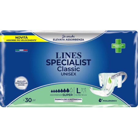 PANNOLONE A MUTANDA LINES SPECIALIST CLASSIC SUPER MG 30 PEZZI