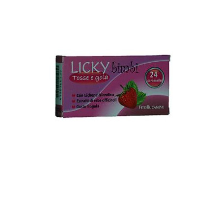 LICKY CARAMELLE BAMBINI PER TOSSE E GOLA FRAGOLA 70 G