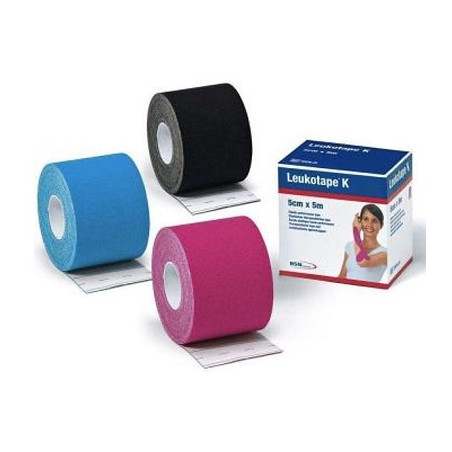 BENDA ADESIVA LEUKOTAPE K PER TAPING FISIOTERAPICO LARGHEZZA 5 CM LUNGHEZZA 5 M COLORE ROSA IN ROTOLO