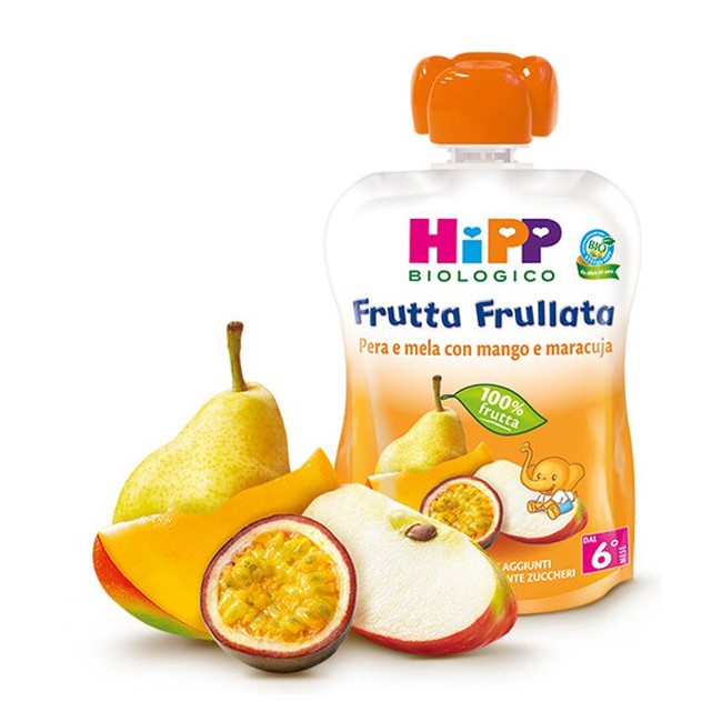 HIPP BIO FRUTTA FRULLATA PERA/MELA CON MANGO E MARACUJA 90 G