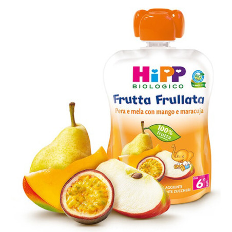 HIPP BIO FRUTTA FRULLATA PERA/MELA CON MANGO E MARACUJA 90 G