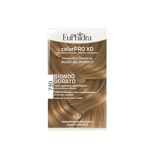 EUPHIDRA COLORPRO XD 730 BIONDO DORATO GEL COLORANTE CAPELLI IN FLACONE + ATTIVANTE + BALSAMO + GUANTI