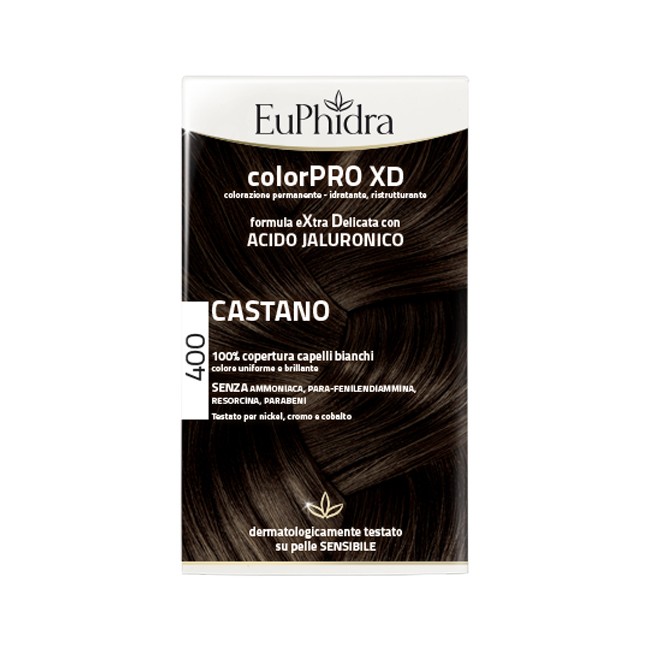 EUPHIDRA COLORPRO XD 400 CASTANO GEL COLORANTE CAPELLI IN FLACONE + ATTIVANTE + BALSAMO + GUANTI