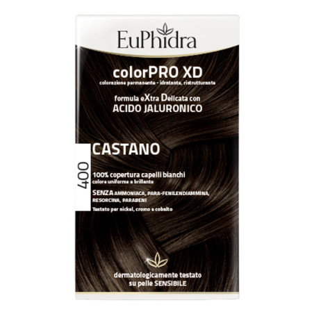 EUPHIDRA COLORPRO XD 400 CASTANO GEL COLORANTE CAPELLI IN FLACONE + ATTIVANTE + BALSAMO + GUANTI