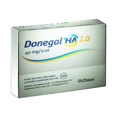 SIRINGA INTRA-ARTICOLARE DONEGAL HA 2.0 ACIDO IALURONICO 40 MG 2 ML 3 PEZZI