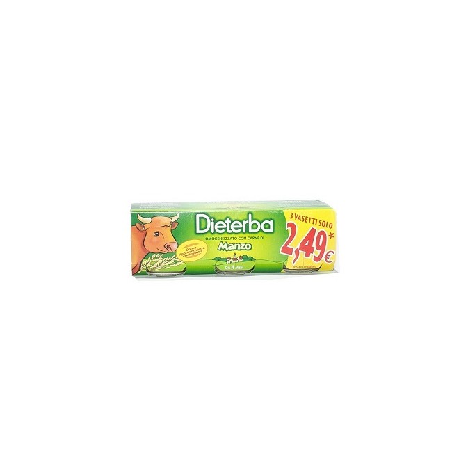 DIETERBA OMOGENEIZZATO MANZO 3 PEZZI 80 G