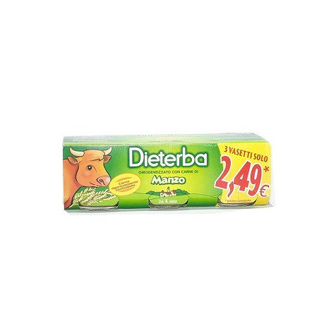 DIETERBA OMOGENEIZZATO MANZO 3 PEZZI 80 G