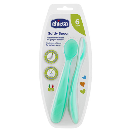 CHICCO CUCCHIAIO SILICONE MASCHILE BI PACK 6M+