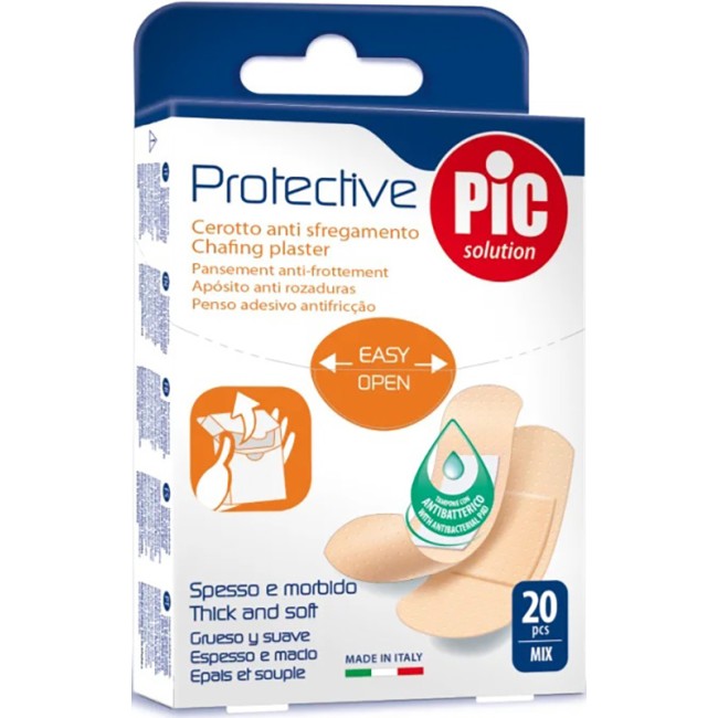 CEROTTO PIC PROTECTIVE MIX ANTIBATTERICO ANTISFREGAMENTO CON TAMPONE 20 PEZZI