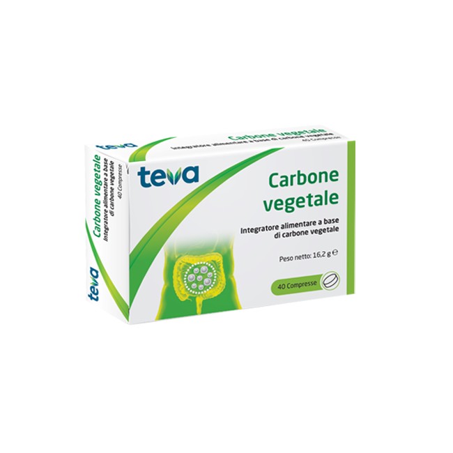 CARBONE VEGETALE TEVA 40 COMPRESSE 16,2 G