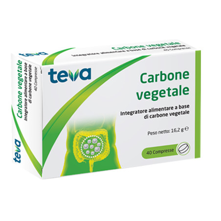 CARBONE VEGETALE TEVA 40 COMPRESSE 16,2 G