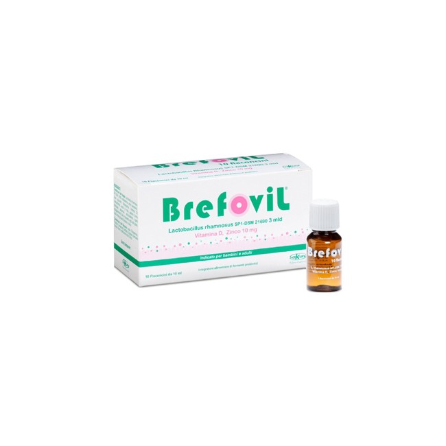 BREFOVIL 10 FLACONCINI MONODOSE DA 10 ML GUSTO LAMPONE