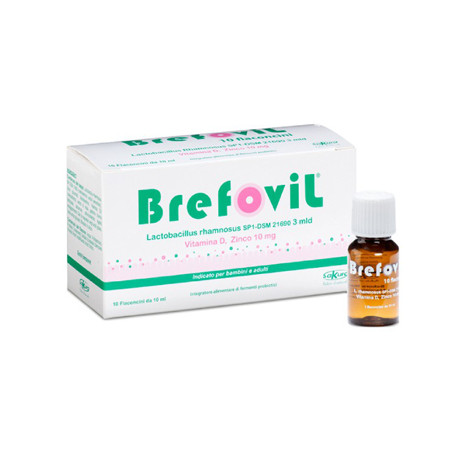 BREFOVIL 10 FLACONCINI MONODOSE DA 10 ML GUSTO LAMPONE