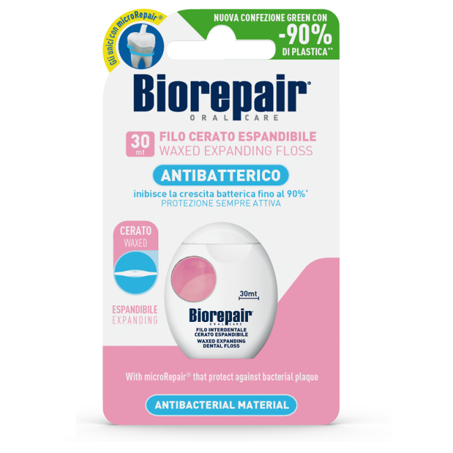 BIOREPAIR ORAL CARE ANTIBATTERICO FILO CERATO ESPANDIBILE GENGIVE DELICATE 25+5 METRI