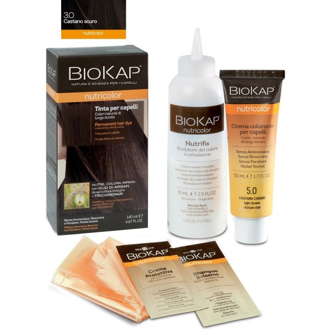 BIOKAP NUTRICOLOR 3,0 NEW CASTANO SCURO TINTA TUBO + FLACONE