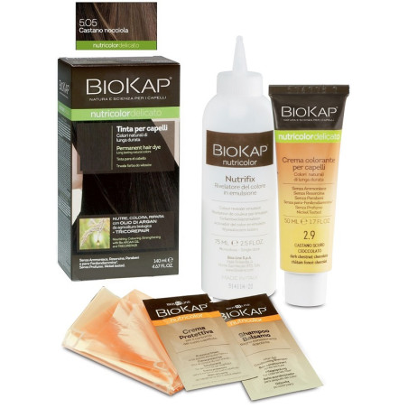 BIOKAP NUTRICOLOR DELICATO 5,05 CASTANO NOCCIOLA TINTA TUBO + FLACONE