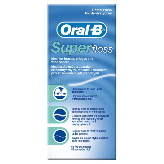 Oral-B Super Floss Filo Interdentale Pretagliato 50 Fili