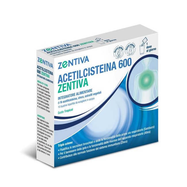 ACETILCISTEINA 600 ZENTIVA 10 BUSTINE