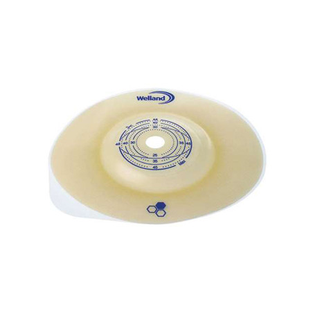 PLACCA PER COLOSTOMIA CONVESSA RITAGLIABILE AURUM2 DIAMETRO 13-25 MM FLANGIA 45 MM 5 PEZZI