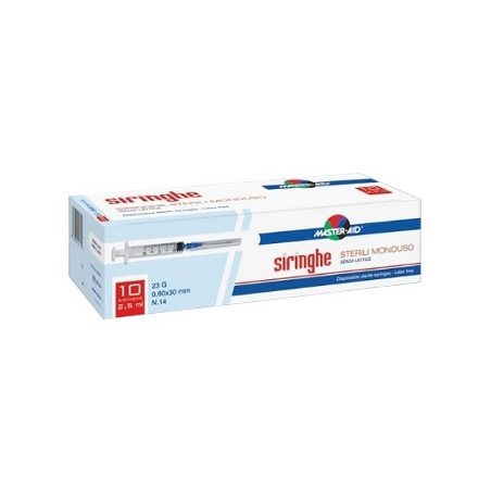 SIRINGA PER VENIPUNTURA MASTER-AID 2,5 ML 10 GAUGE 23 PEZZI