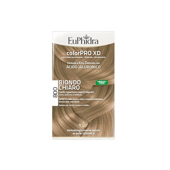 EUPHIDRA COLORPRO XD 800 BIONDO CHIARO GEL COLORANTE CAPELLI IN FLACONE + ATTIVANTE + BALSAMO + GUANTI