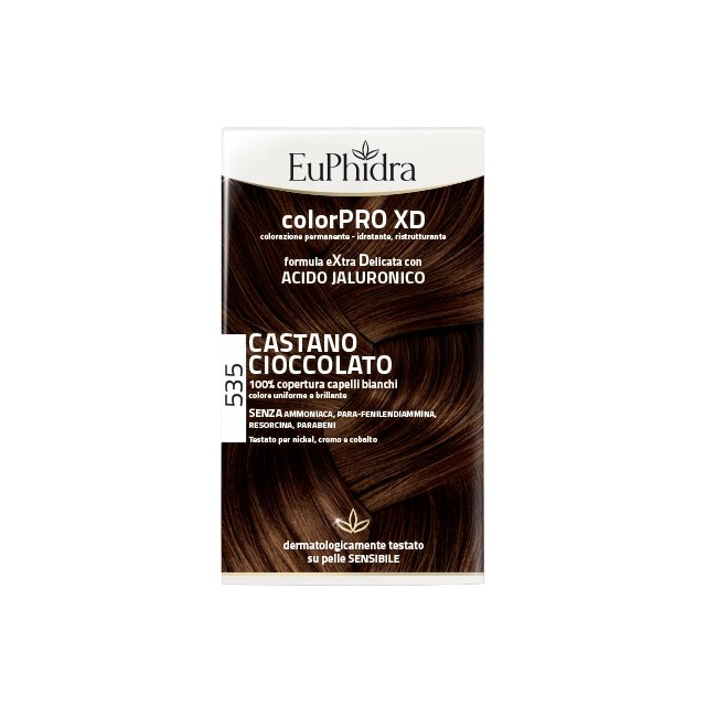 EUPHIDRA COLORPRO XD 535 CASTANO CIOCCOLATO GEL COLORANTE CAPELLI IN FLACONE + ATTIVANTE + BALSAMO + GUANTI