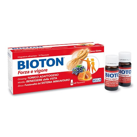 Confezione da 14 flaconi di Bioton Forza e Vigore Integratore energetico con Ginseng