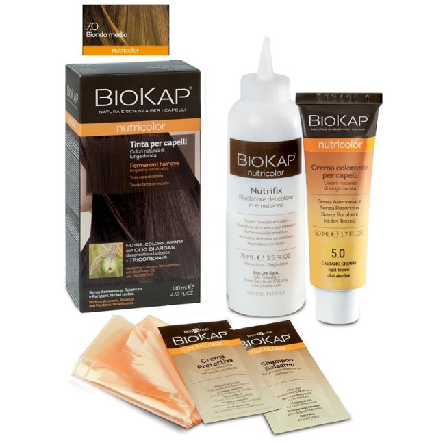 BIOKAP NUTRICOLOR 7,0 BIONDO MEDIO TINTA TUBO + FLACONE