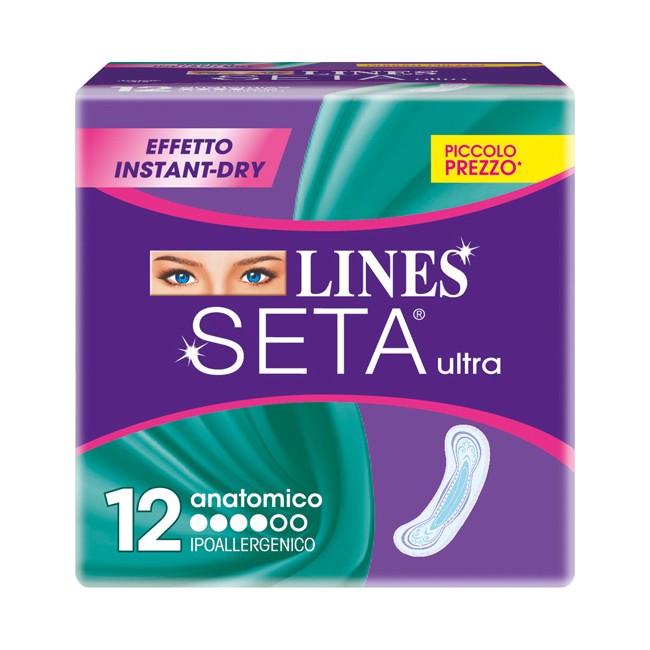 LINES SETA ULTRA ASSORBENTI ANATOMICI 12 PEZZI