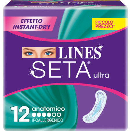 LINES SETA ULTRA ASSORBENTI ANATOMICI 12 PEZZI