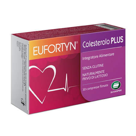 Confezione di 30 compresse filmate di Eufortyn colesterolo plus integratore per abbassare il colesterolo