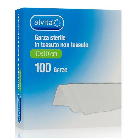 ALVITA GARZA STERILE IN TESSUTO NON TESSUTO 10X10CM 100 PEZZI