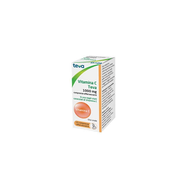 VITAMINA C TEVA*10CPR EFF 1G