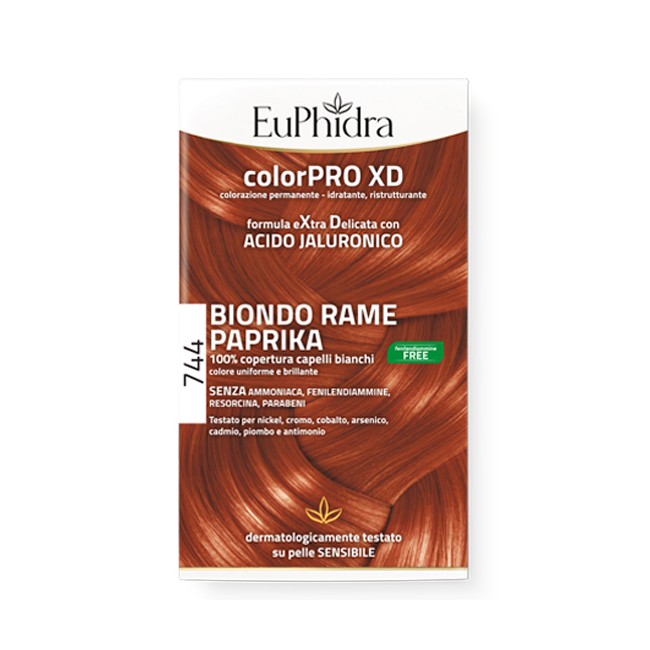 EUPHIDRA COLORPRO GEL COLORANTE CAPELLI XD 744 PAPRIKA 50 ML IN FLACONE + ATTIVANTE + BALSAMO + GUANTI