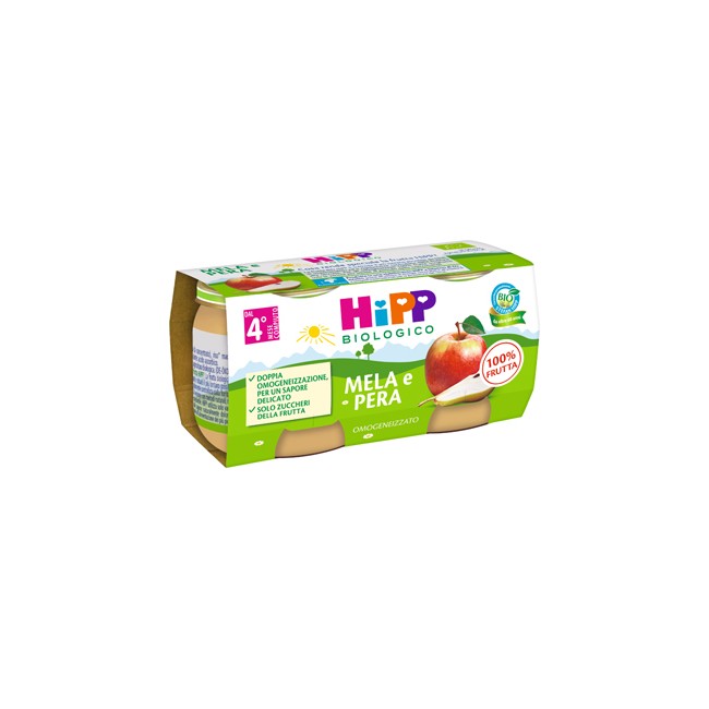 HIPP OMOGENEIZZATO MELA/PERA 2 X 80 G