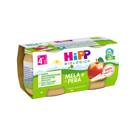 HIPP OMOGENEIZZATO MELA/PERA 2 X 80 G