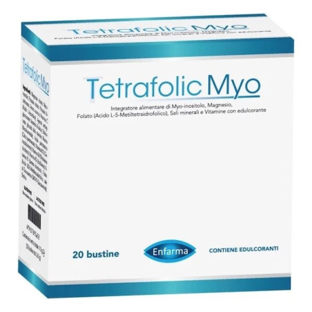 Confezione da 20 bustine di Tetrafolic Myo integratore ricostituente con effetto energetico