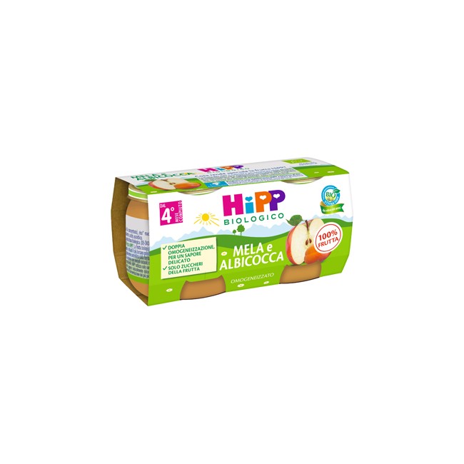 HIPP BIO OMOGENEIZZATO ALBICOCCA/MELA 2X80 G