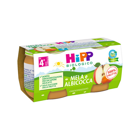 HIPP BIO OMOGENEIZZATO ALBICOCCA/MELA 2X80 G