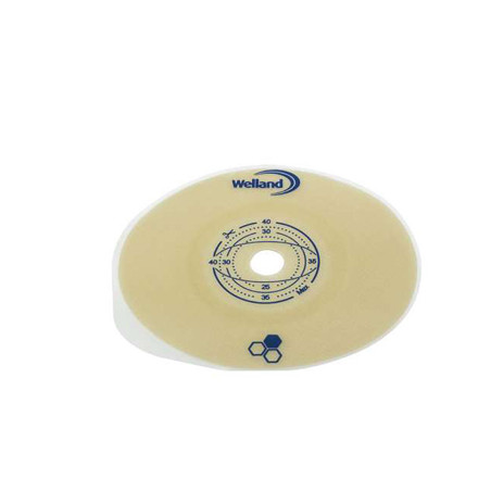 PLACCA PIANA RITAGLIABILE AURUM2 URO PER UROSTOMIA DIAMETRO 13-40 MM FLANGIA 45 MM 5 PEZZI