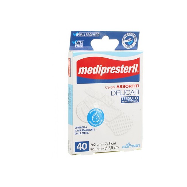 MEDIPRESTERIL CEROTTI DELICATI ASSORTITI 4 FORMATI 40 PEZZI